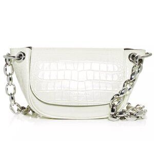 Black Friday Sale: SIMON MILLER Bend Croc-effect Leather Shoulder Bag white